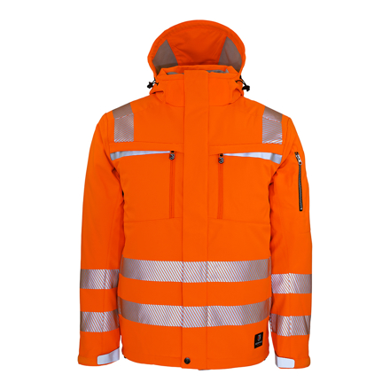 Orangene HiVis Winter Softshelljacke